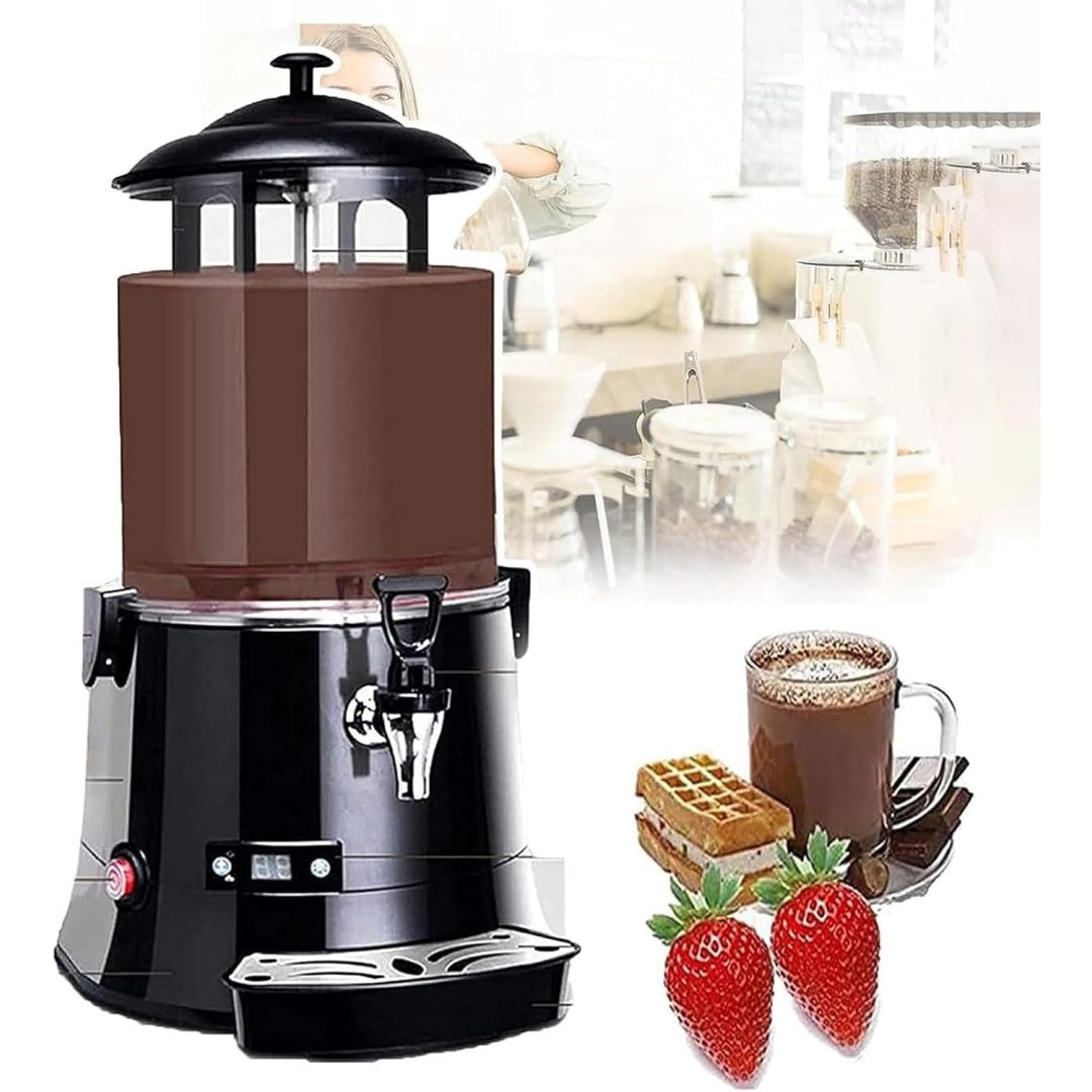 Bevanda al cioccolato mescolata nel recipiente con corpo in acciaio inox e con indicatore digitale
