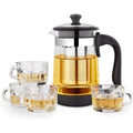 Teiera e tazza per una porzione di infuso con corpo in acciaio inox e con capacita dichiarata di 950 ml